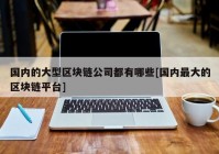 国内的大型区块链公司都有哪些[国内最大的区块链平台]