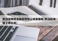 武汉市跨境金融区块链公司有哪些[武汉区块链上市公司]