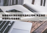 有哪些团队做区块链项目的公司呢[真正做区块链的公司有哪些]